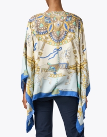 Back image thumbnail - Rani Arabella - Toy Horses Print Silk Cashmere Poncho