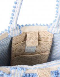 Back image thumbnail - Casa Isota - Ava Periwinkle Geo Woven Cotton Shoulder Bag