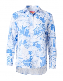 Donia Blue and White Floral Cotton Shirt