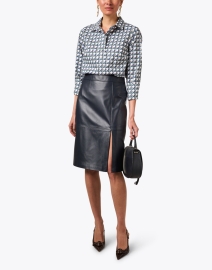 Look image thumbnail - Boss - Setora Navy Leather Skirt