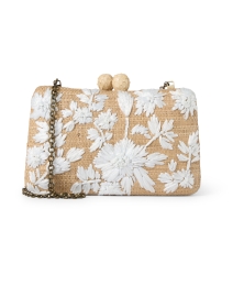 Extra_1 image thumbnail - SERPUI - Charlotte Tan Floral Embroidered Clutch