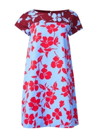 Once Red and Blue Print Cotton Dress