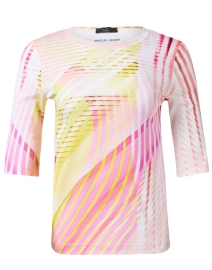 Product image thumbnail - Marc Cain Sports - Pink Abstract Print Stretch Jersey Top