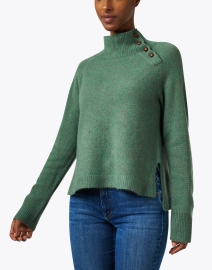 Front image thumbnail - Cortland Park - Parker Green Cashmere Sweater