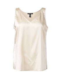 Product image thumbnail - Eileen Fisher - Beige Silk Charmeuse Top