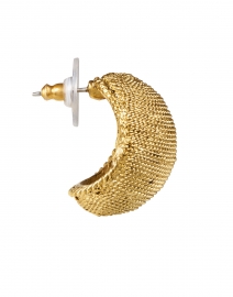 Oscar de la Renta - Gold Textured Round Earring 