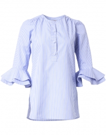 Wren Blue and White Stripe Cotton Shirt 