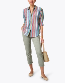 Look image thumbnail - Xirena - Beau Multi Stripe Cotton Shirt