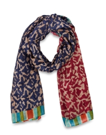 Dupatta Blue and Red Print Cotton Scarf