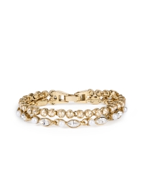 Gold and Pearl Double Tennis Bracelet