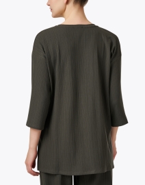 Back image thumbnail - Eileen Fisher - Green Ribbed Top