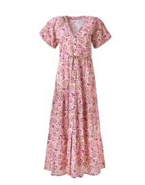 Poppy Pink Floral Print Cotton Dress