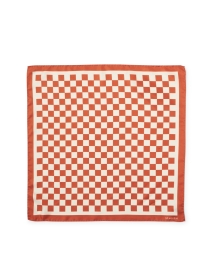 Front image thumbnail - Bembien - Alessia Red Check Silk Twill Scarf