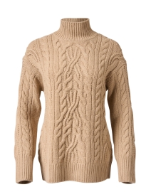Camel Wool Cashmere Turtleneck Sweater