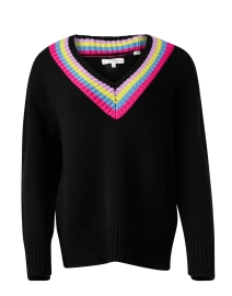 Product image thumbnail - Chinti and Parker - Rainbow Stripe Black Sweater