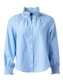 Calisto Blue Striped Cotton Blouse