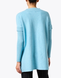 Back image thumbnail - J'Envie -  Blue V-Neck Swing Sweater