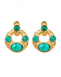 Gold and Emerald Doorknocker Earrings