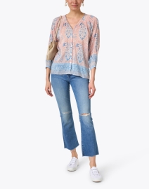 Look image thumbnail - Bell - Courtney Pink and Blue Paisley Top