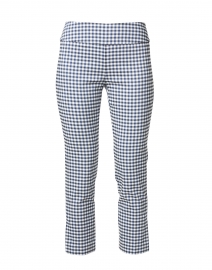 Blue and Black Gingham Stretch Pull-On Pant