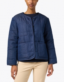 Front image thumbnail - A.P.C. - Indigo Quilted Reversible Jacket