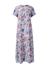 Product image thumbnail - Weekend Max Mara - Revere Blue Floral Print Silk Dress