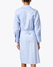 Back image thumbnail - Vince - Light Blue Cotton Wrap Shirt Dress