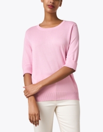 Front image thumbnail - Repeat Cashmere - Pink Cotton Blend Sweater