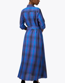 Back image thumbnail - Finley - Laine Blue Plaid Cotton Dress