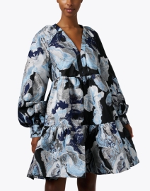 Front image thumbnail - Stine Goya - Jasmine Blue Multi Jacquard Organza Dress
