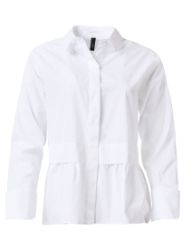 Product image thumbnail - Marc Cain - White Cotton Peplum Shirt