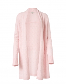 Product image thumbnail - Cortland Park - Sophie Soft Pink Cable Knit Cashmere Cardigan