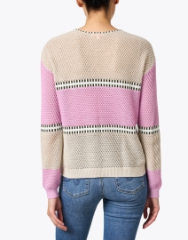 Back image thumbnail - Lisa Todd - Pink and Beige Cotton Sweater