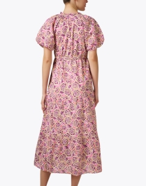 Back image thumbnail - Banjanan - Poppy Pink Floral Print Cotton Dress