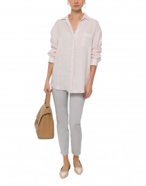 Viadana Pink and White Striped Linen Shirt