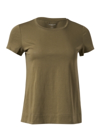 Product image thumbnail - Lafayette 148 New York - Modern Olive Green Cotton Tee