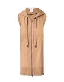 Product image thumbnail - Veronica Beard - Camel Essential Cashmere Hoodie Dickey