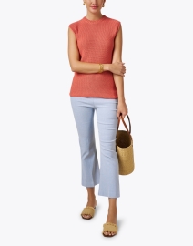 Look image thumbnail - Avenue Montaigne - Leo Chambray Crop Flare Pant