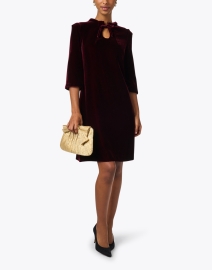 Look image thumbnail - Jane - Oracle Burgundy Velvet Keyhole Dress