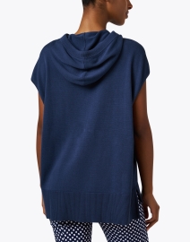 Back image thumbnail - Repeat Cashmere - Navy Zip Front Cardigan