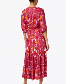 Back image thumbnail - Walker & Wade - Carrie Cherry Red Printed Midi Dress
