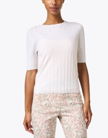 Front image thumbnail - Allude - Ivory Merino Wool Knit Top