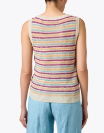 Back image thumbnail - Weekend Max Mara - Caldaia Multi Stripe Linen Sweater