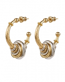 Gold and Silver Stacked Hoop Earrings 