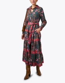 Look image thumbnail - Figue - Shelby Green Multi Floral Cotton Shirt Dress