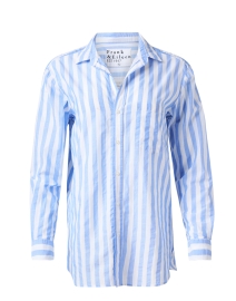 Product image thumbnail - Frank & Eileen - Joedy Blue and White Stripe Poplin Shirt