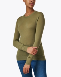 Front image thumbnail - Joseph - Olive Green Cashmere Sweater