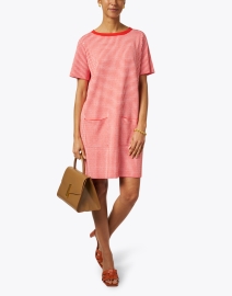 Look image thumbnail - Allude - Coral Houndstooth Cotton Linen Dress