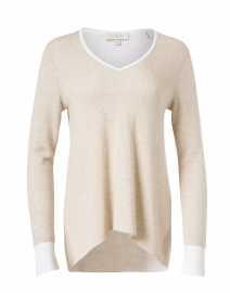Kinross - Beige and White Reversible Cotton Sweater