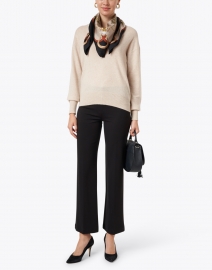 Look image thumbnail - Fabrizio Gianni - Black Stretch Pull On Flared Crop Pant